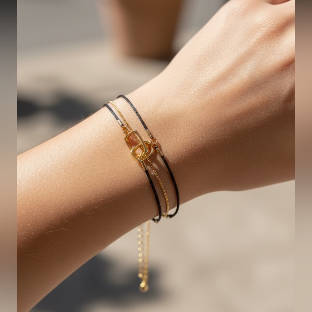 B1G1 Free Elegant Gold and Black Bracelet